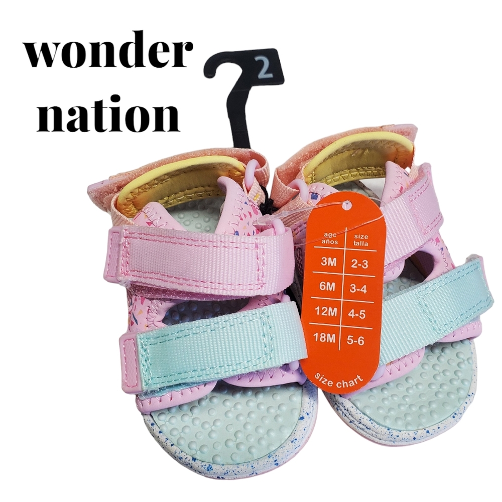NWT Wonder Nation Infant Girls Trail Sandals Size 2
